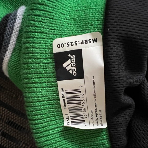 Adidas Nome Baalie Beanie Hat in Green with Pompom NWT - Picture 2 of 2
